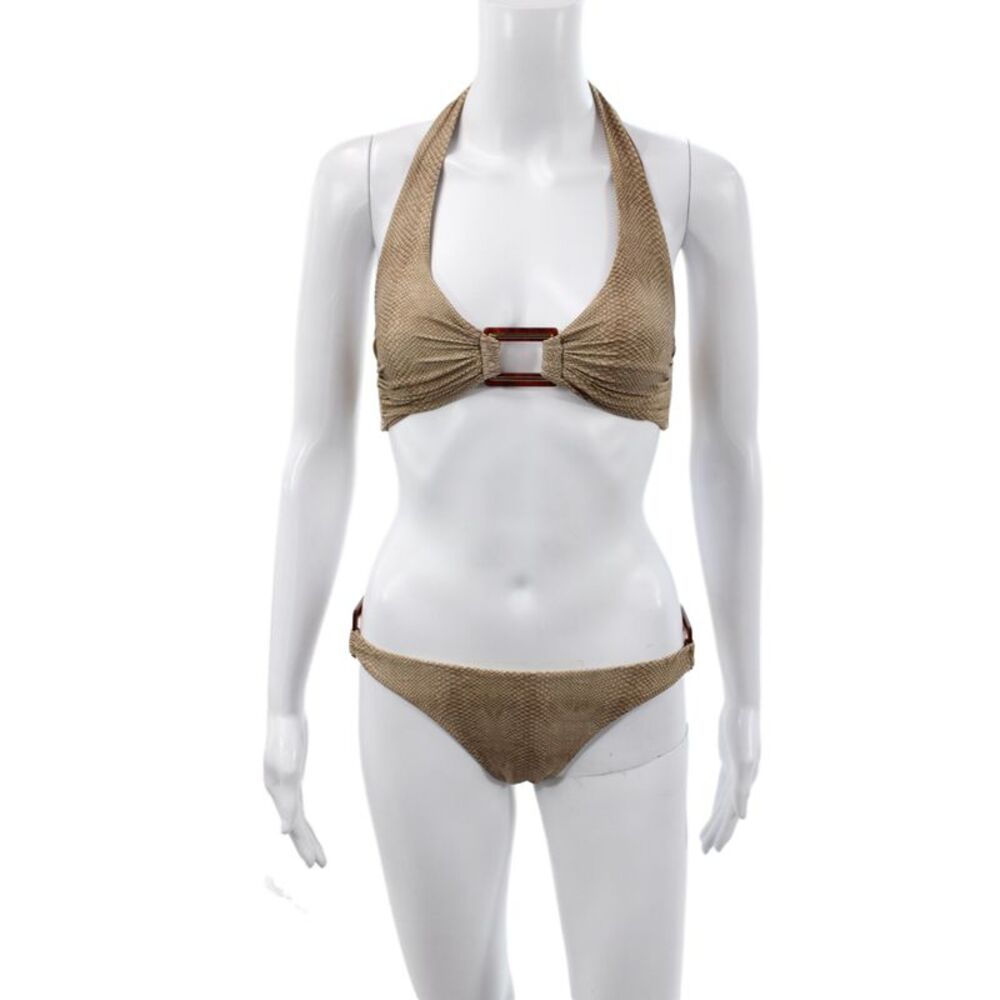 Melissa Odabash Womens Beige Animal Print Bikini Size 4